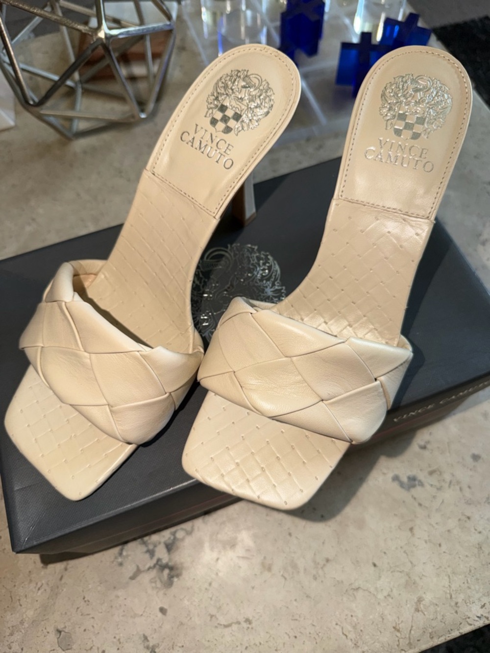 Vince Camuto, nude sandal heel